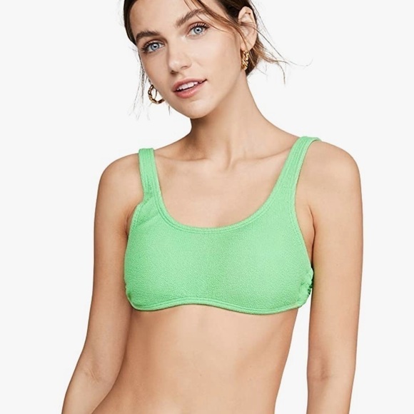 PQ PILYQ SWIM ANTHROPOLOGIE kiwi reef green ring side bikini top - Picture 2 of 8